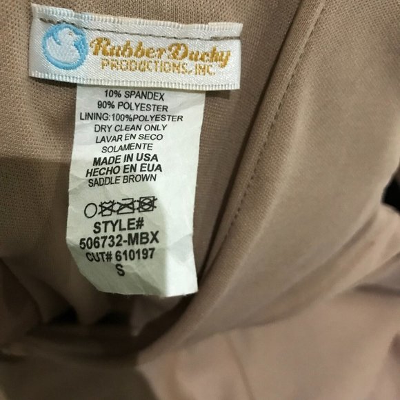 Rubber Ducky production Off-the-Shoulder neckline wrap Gown long dress Sz S Tan - Picture 4 of 10